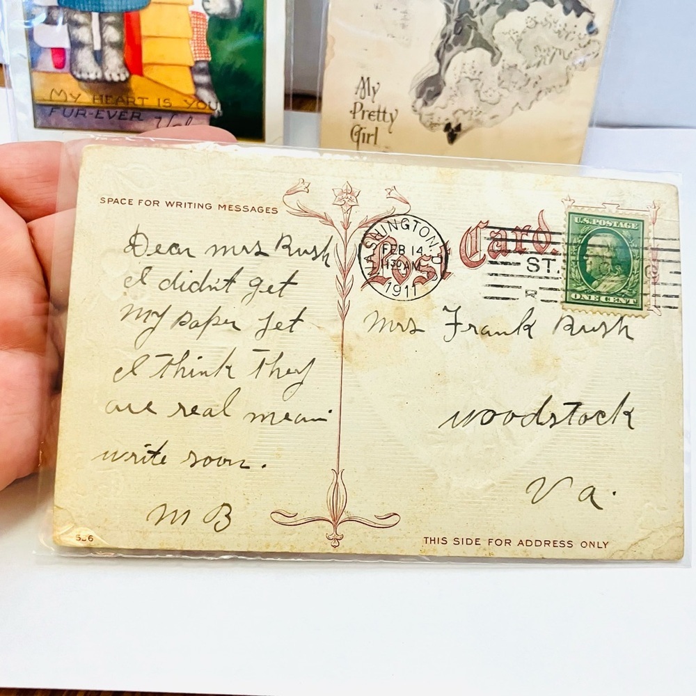 Vintage Early 1900’s Post Cards Lot(3) Posted  1 Cent Read Minor Marks - Picture 4 of 9